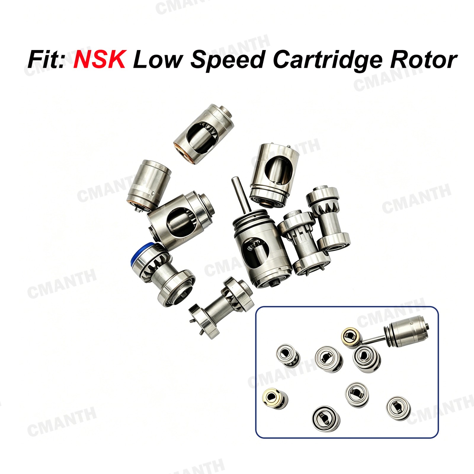 Dental Handpiece Cartridge Low Speed Air Rotor for NSK Inner Channel Push Putton