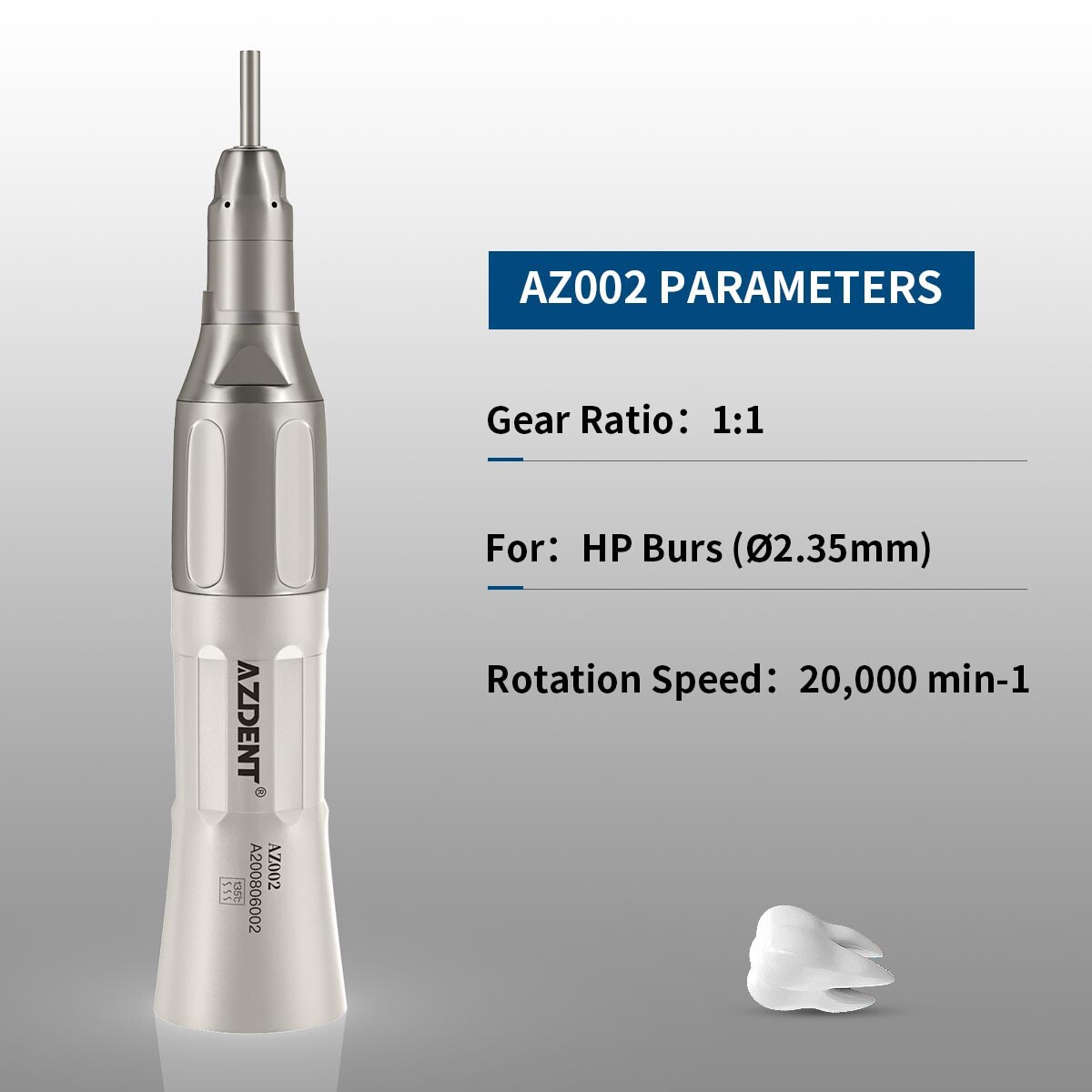AZDENT Dental Slow Low Speed Handpiece Straight Contra Angle Air Motor 2 Hole