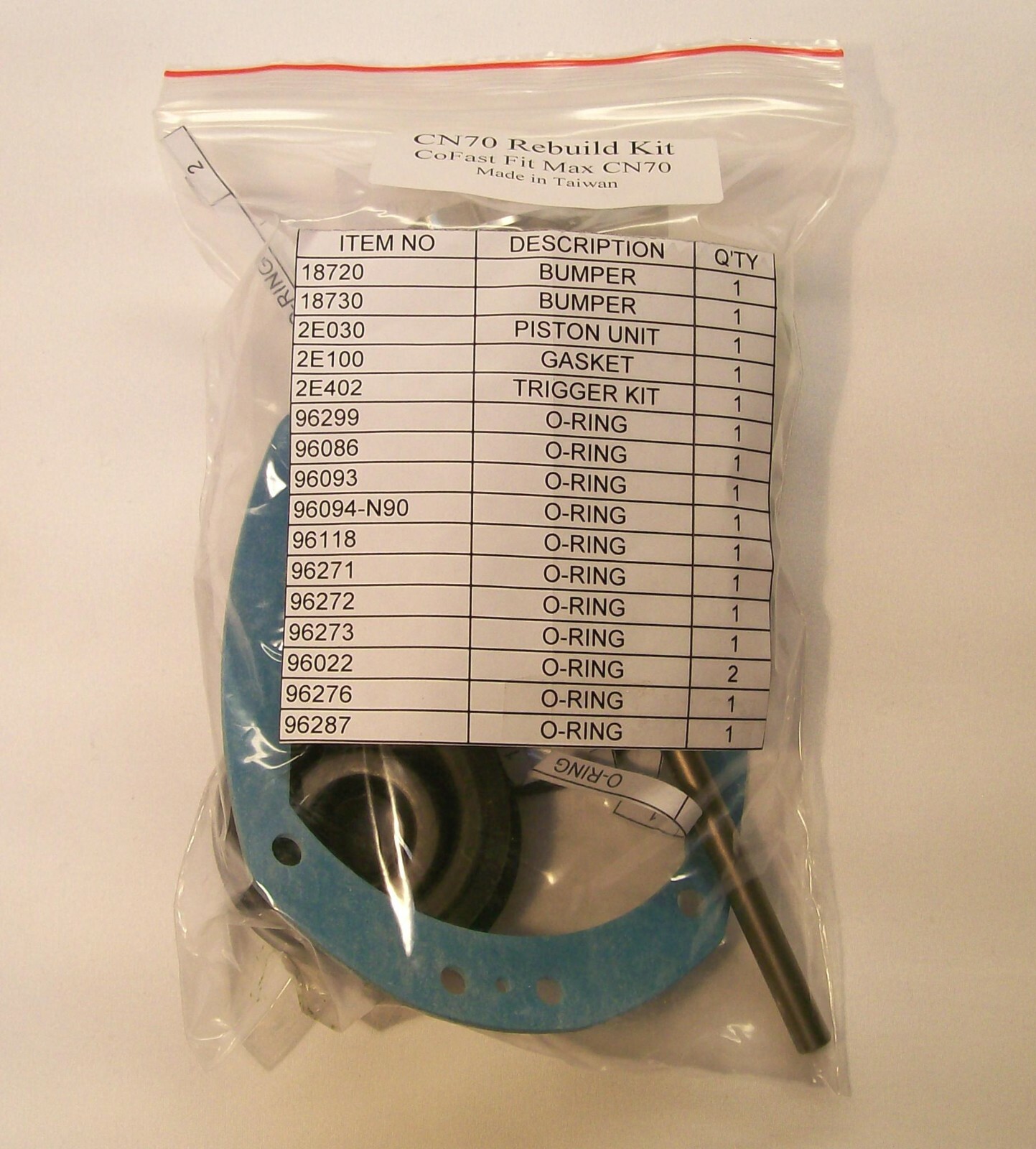 Rebuild Kit for Aftermarket MAX CN70 Nailer parts O-Rings,Piston,Gasket, & more