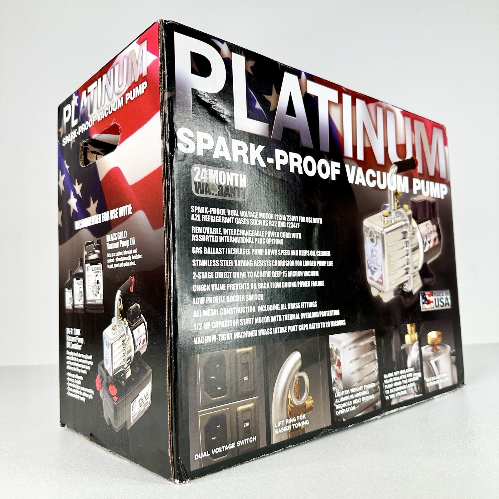 JB INDUSTRIES DV-200N-250SP🇺🇸 | PLATINUM DUAL VOLT SPARK-PROOF VACUUM PUMP✨