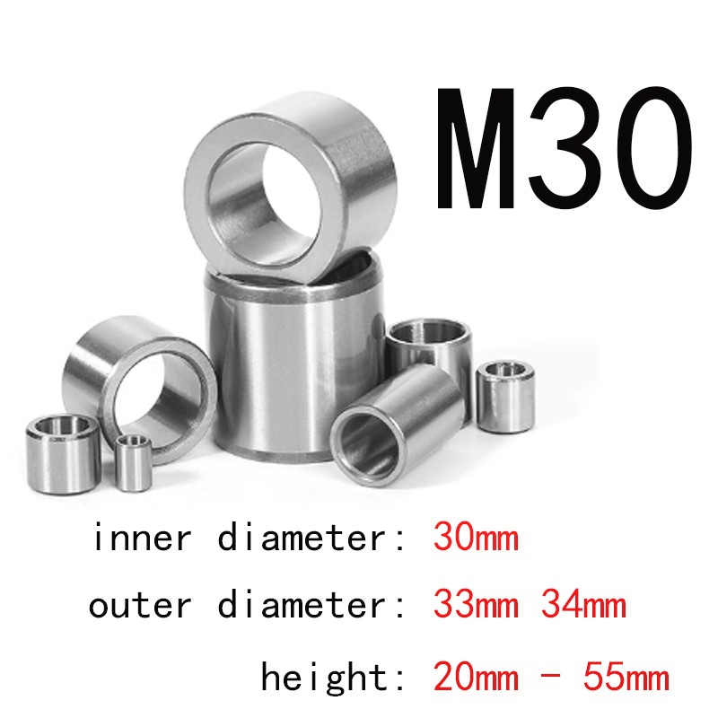 30mm ID 33mm 34mm OD Bearing Steel Sleeve Hollow Round Shaft Sleeves Bushing