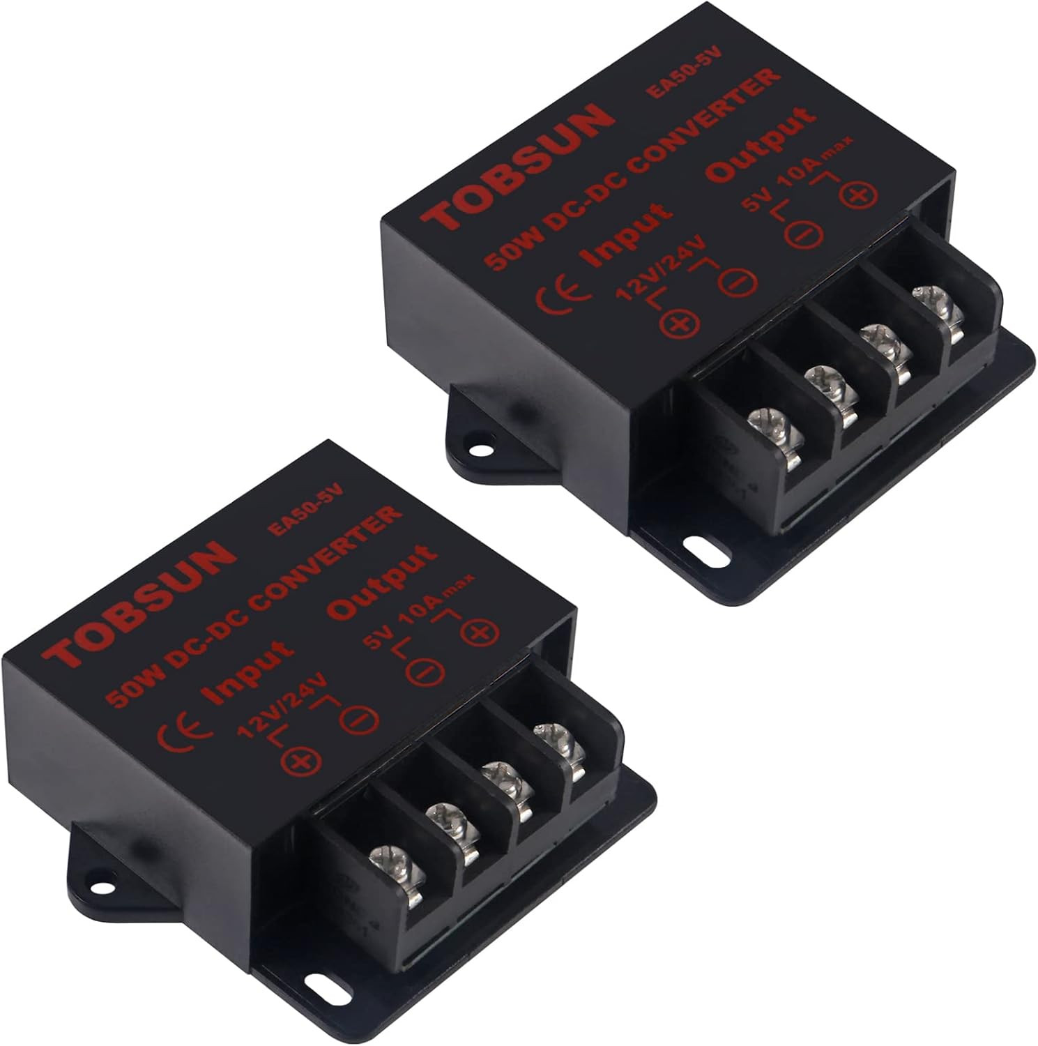 2-Pack 12V to 5V Converter, DC 12V 24V to 5V 10A Step down Converter Adapter DC