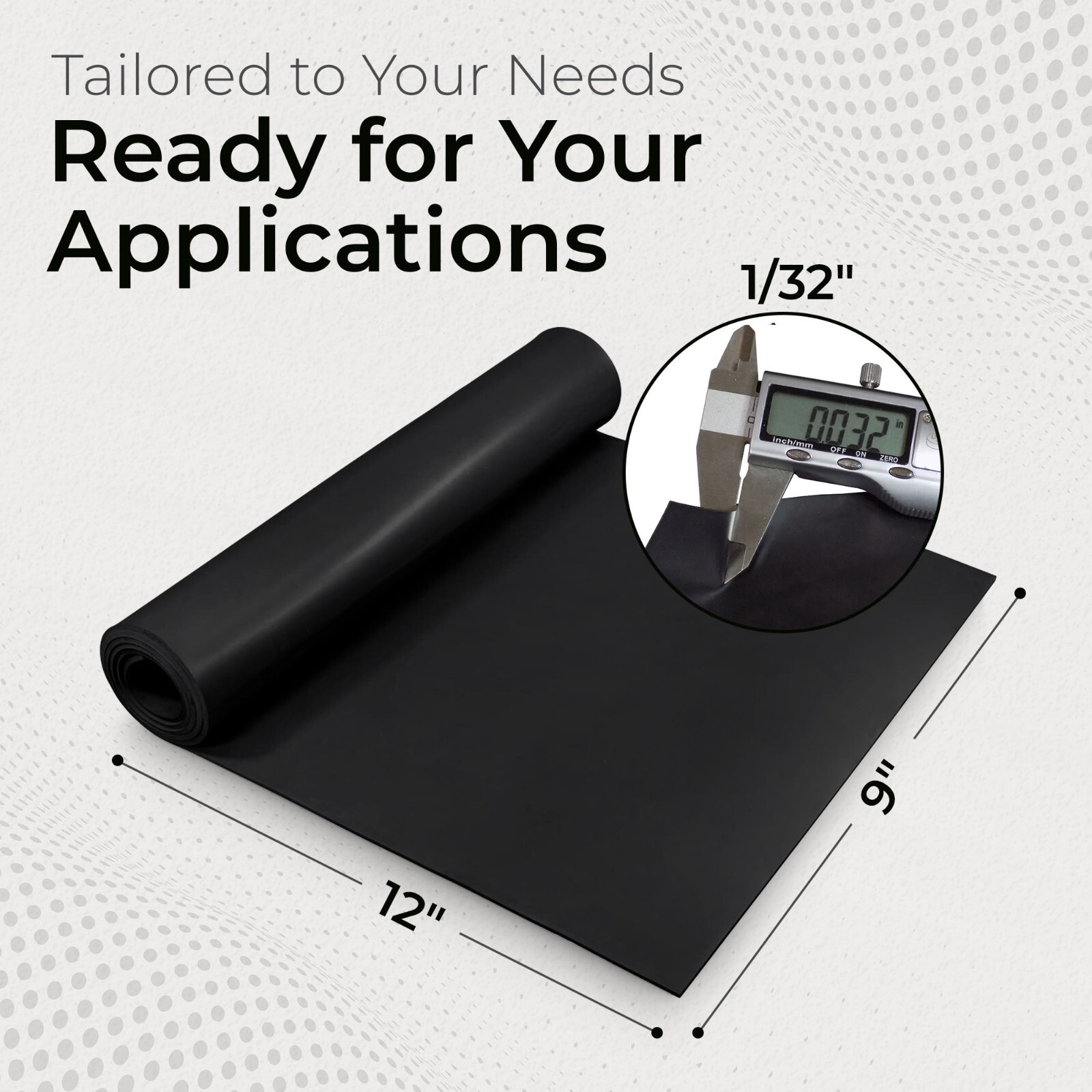 Neoprene Sheet 1/32 x 9 x 12 in Rubber Mat Thin Gasket Material Made in USA