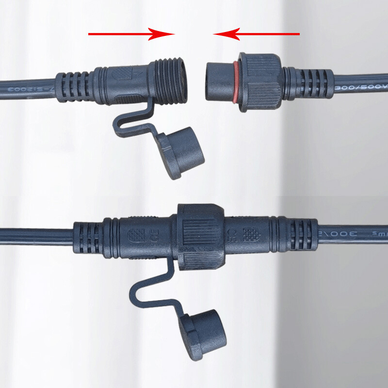 IP68 Waterproof Electrical Cable Connector Socket 2-8 Pins With Dust Cover Type