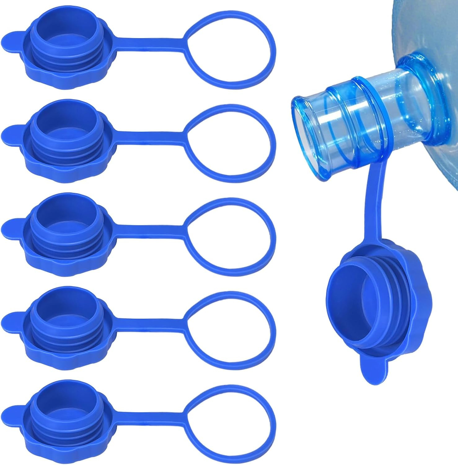 【5 PCS】3 & 5 Gallon Water Jug Cap, Upgrade Reusable Replacement Caps, Non Spill