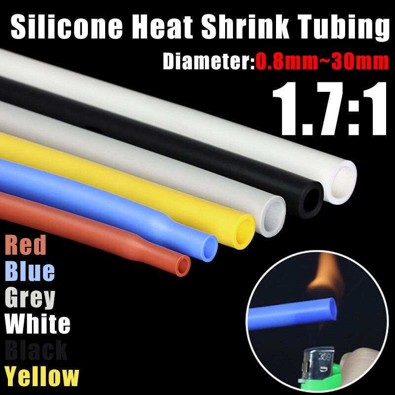 Silicone Rubber Heat Shrink Tubing Flexible Heatshrink Tube Colored 0.8 mm-30 mm