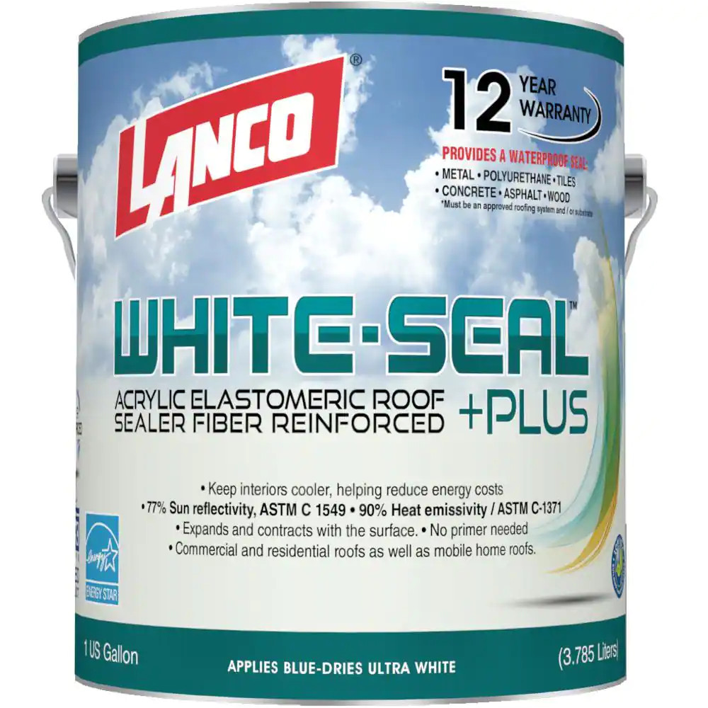 White-Seal plus 1 Gal. 100% Acrylic Elastomeric White Reflective Roof and RV Sea