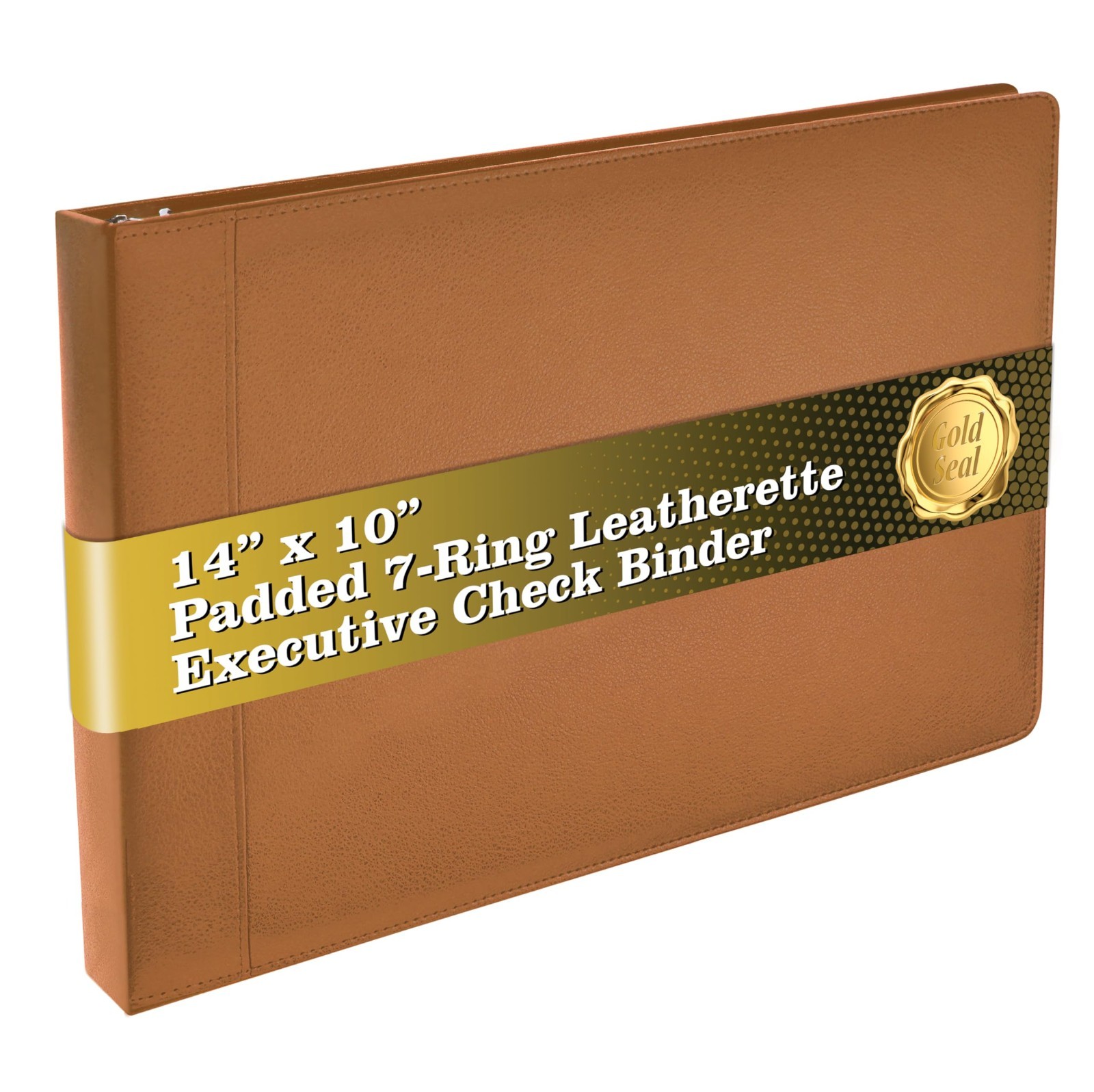 Executive Check Binder with Zipper Pouch, Premium Leatherette, 600 Check Capacit