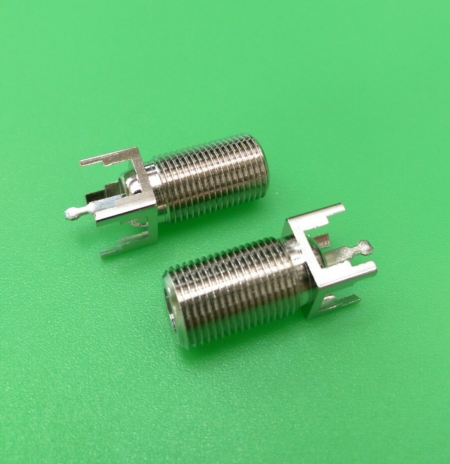 (2 PCS) F Female Straight PC Board PCB Mount Connector – USA Seller