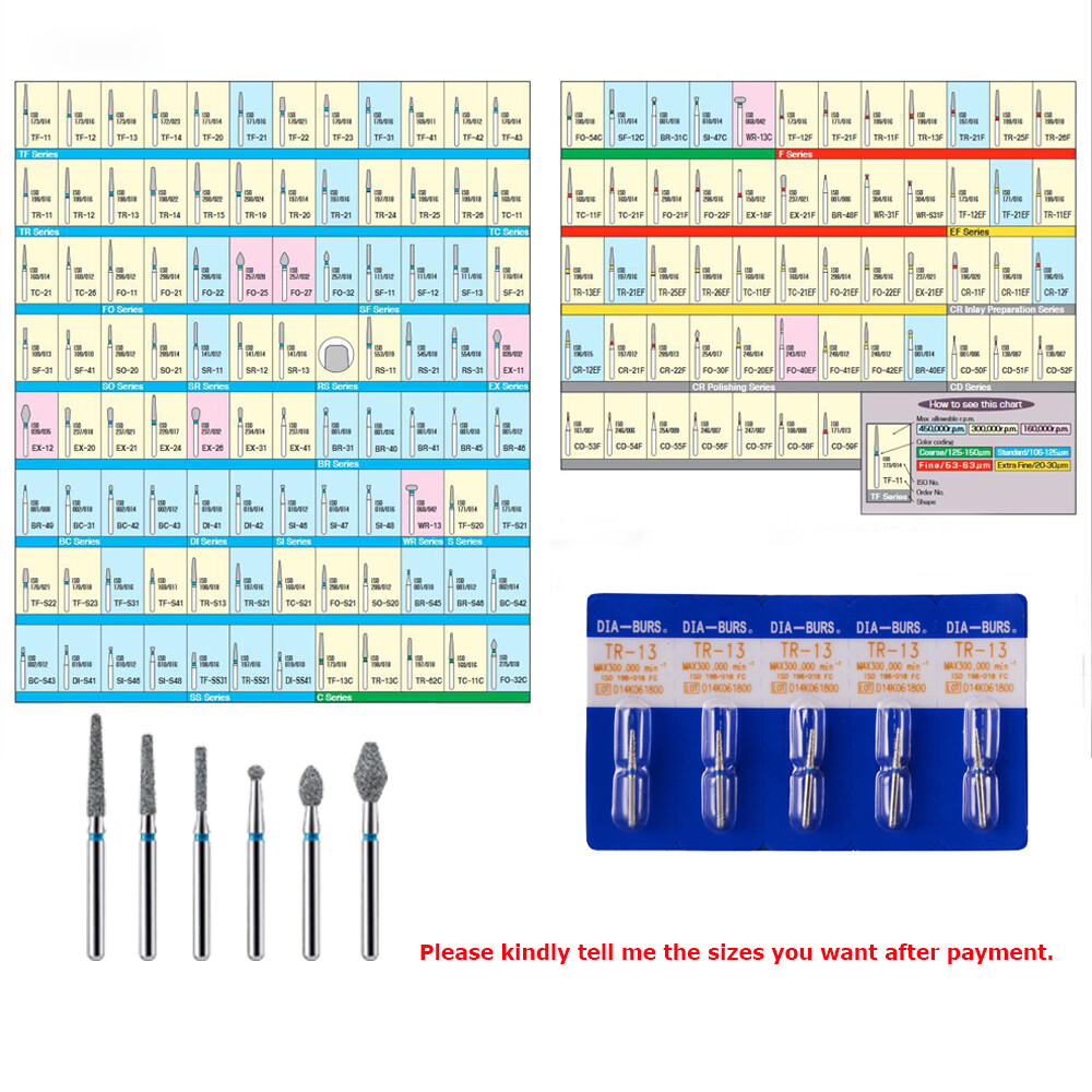 158 types Dental Diamond Burs for High Speed Handpiece Medium FG 1.6MM Drill