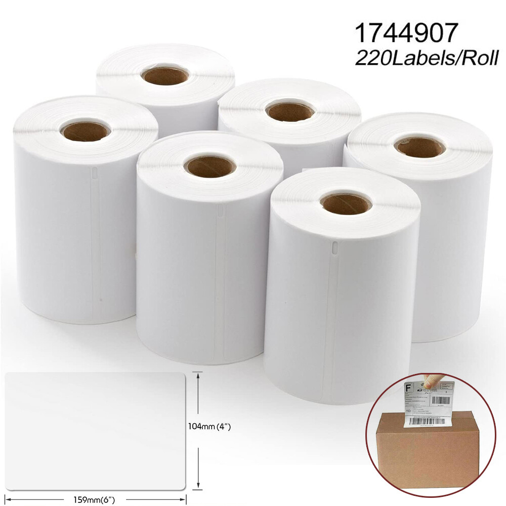 220/Roll Compatible DYMO 4XL1744907 4″X6″ Direct Thermal Shipping Postage Labels