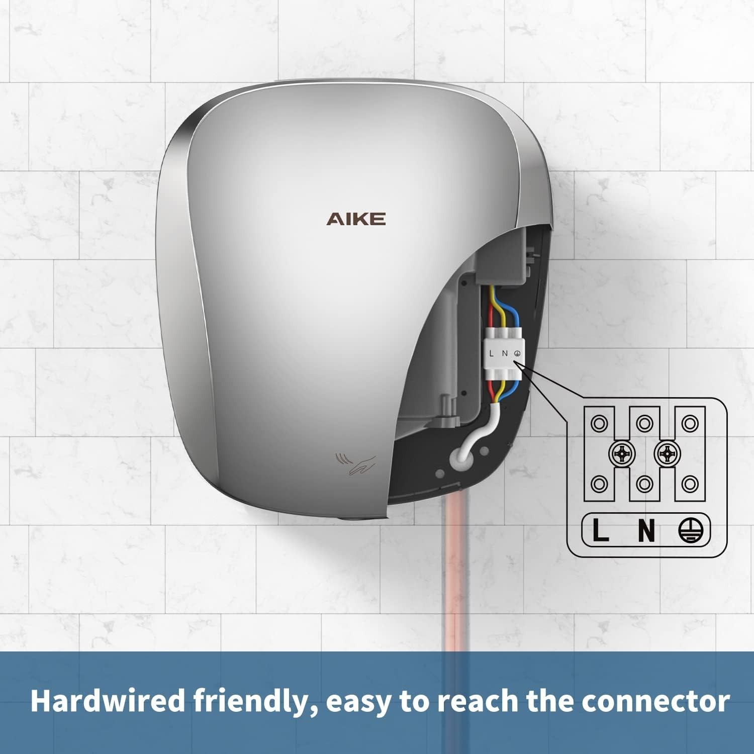 AIKE AK2903 Heavy Duty Commercial Hand Dryer with Hepa Filter Brushed Stainle…