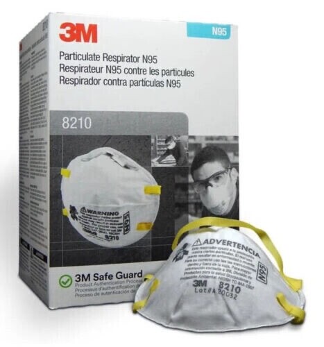3M 8210 N95 Particulate Respirators, 20/Dispenser (Pack of 20)