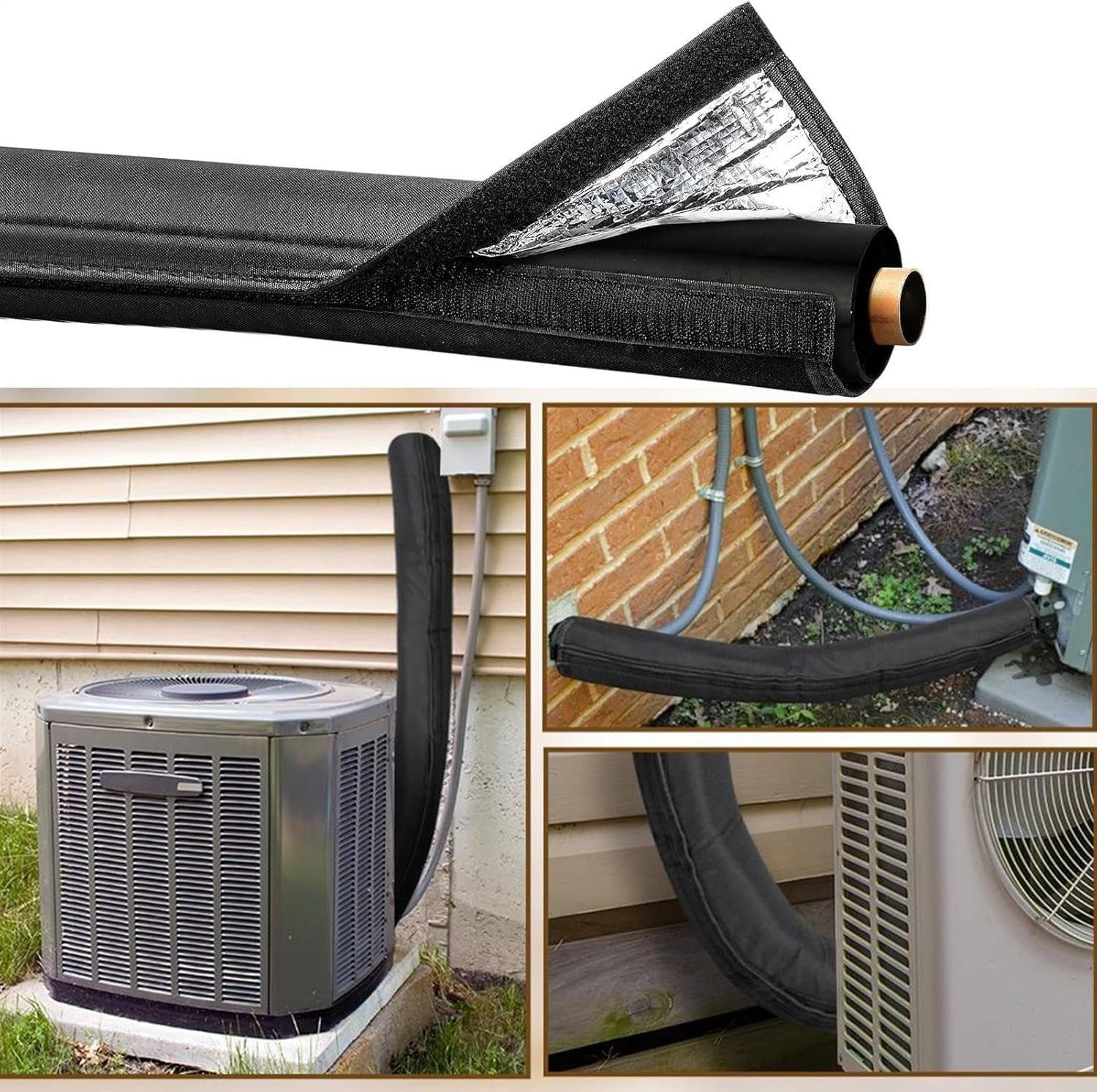 3Layer HVAC Copper Pipe Insulation Wrap, HVAC Copper Pipe Protect, AC Line In…