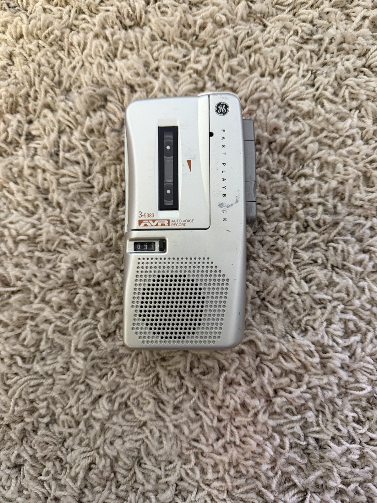 GE 3-5383A Microcassette Recorder AVR Fast Playback Voice Recorder With One Tape