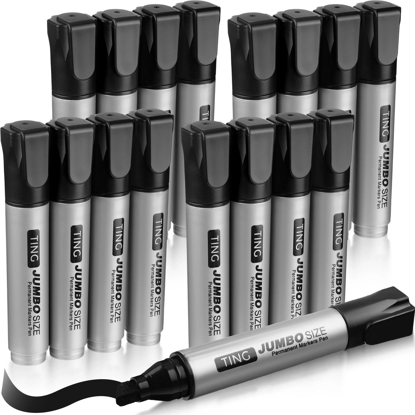 16 Pcs Jumbo Size Permanent Markers Bulk Large Chisel Tip Permanent Markers T…