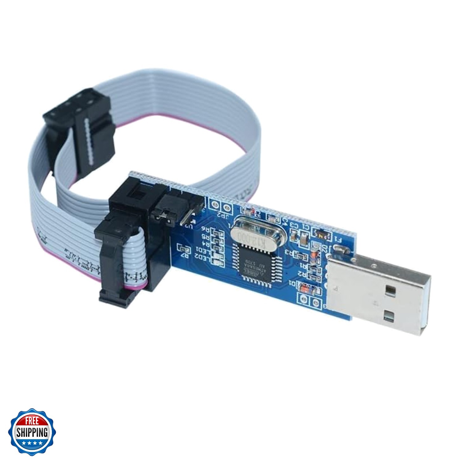 51 AVR ATMEGA8 Programmer USBasp USB ISP 10 Pin USB Programmer 3.3V/5V with C…