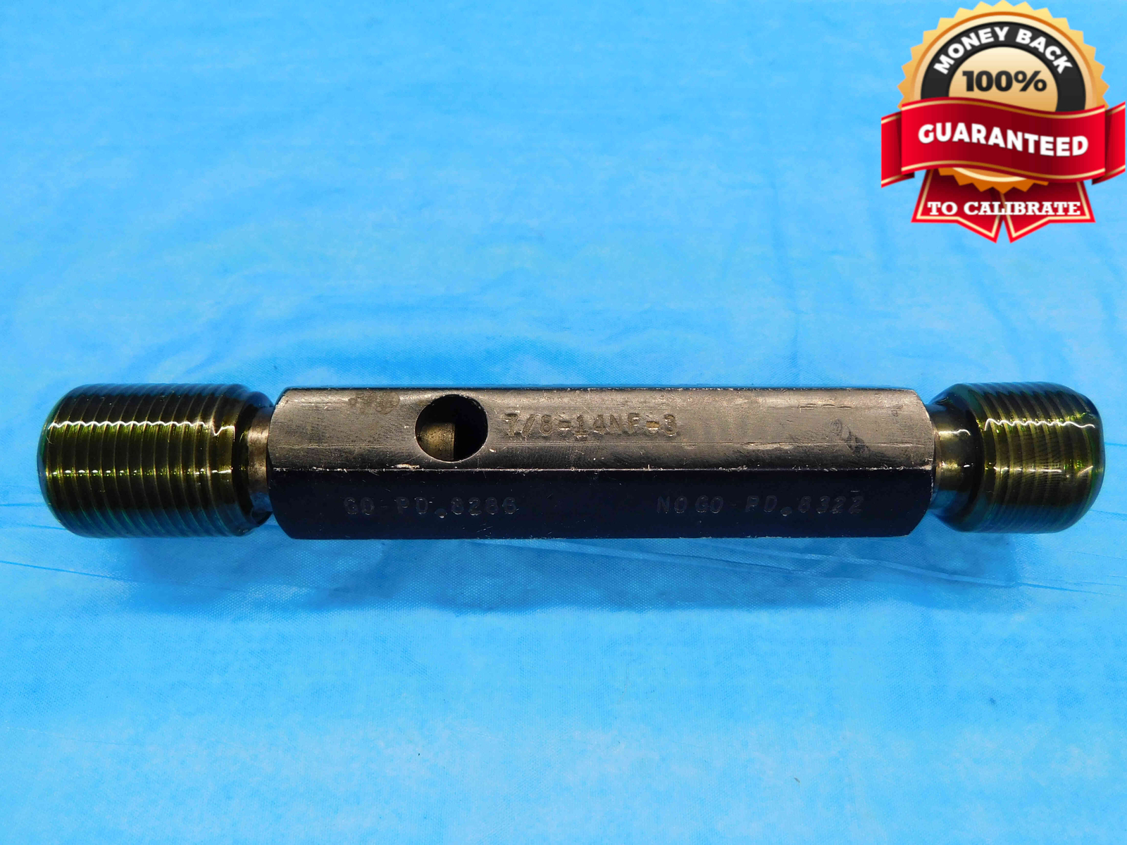 7/8 14 NF 3 THREAD PLUG GAGE .875 .8750 GO NO GO P.D.’S = .8286 & .8322 UNF-3