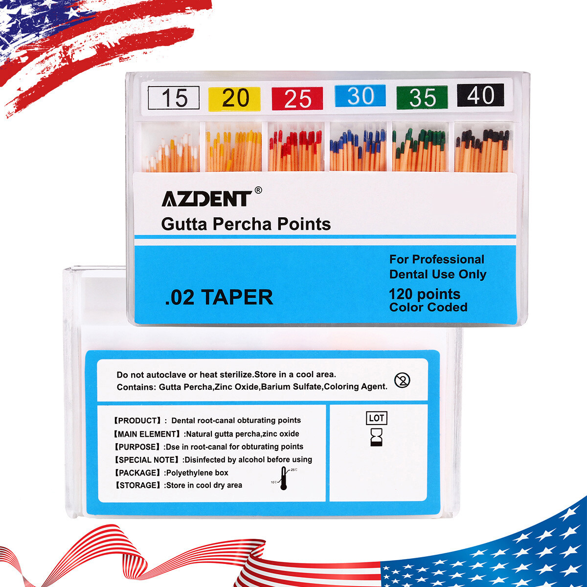 Dental Gutta Percha Points Absorbent Paper Points Endodontic Root Canal F1 F2 F3