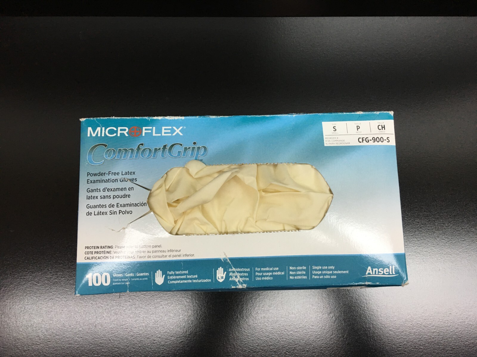 Microflex MFX-CFG900S ComfortGrip Latex Glove, Powder Free, 9.6″ Length, 5 mils