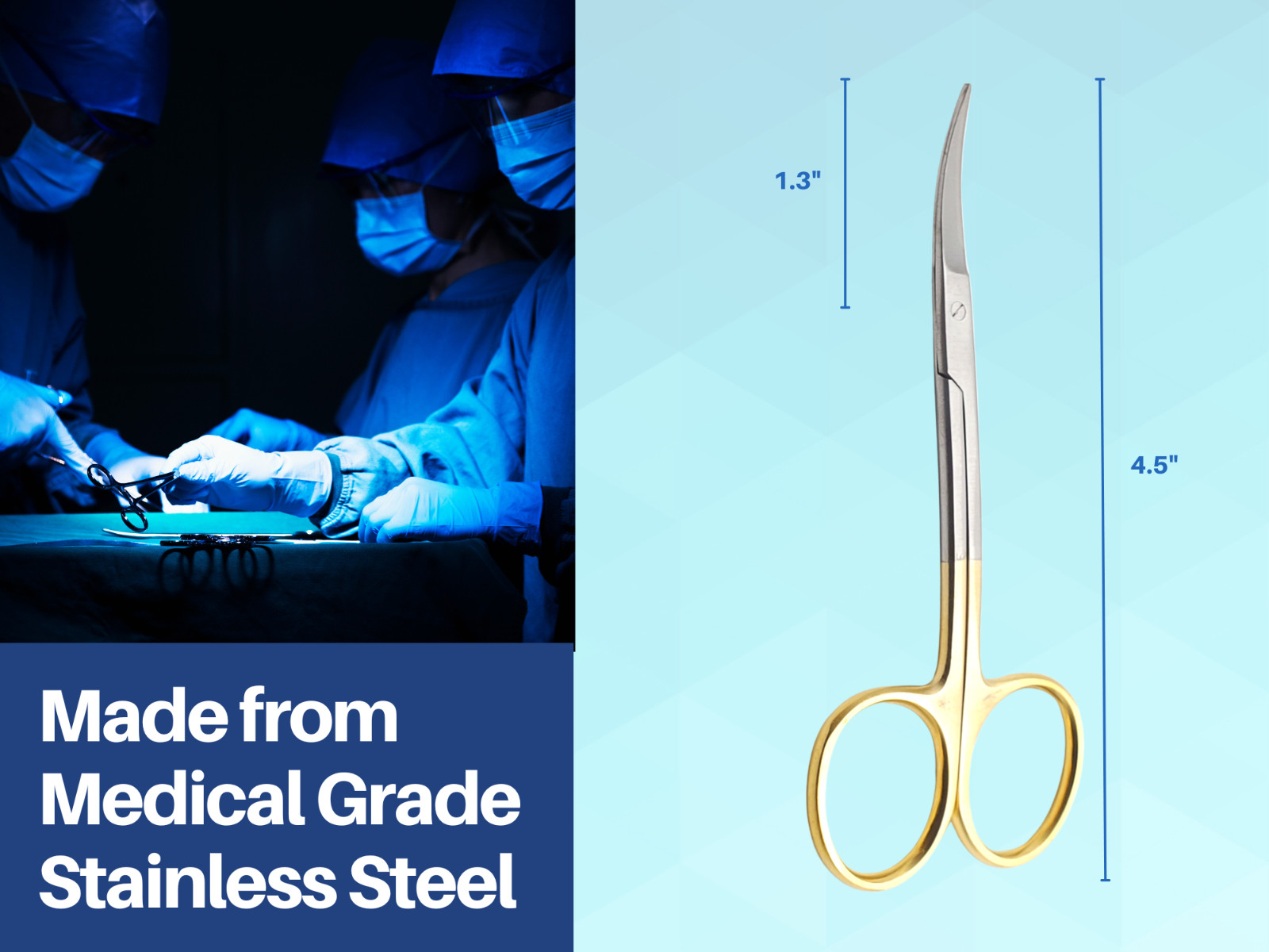 Scissors 4.5″ LaGrange Gold Plated Handle with Tungsten Carbide Inserts ARTMAN