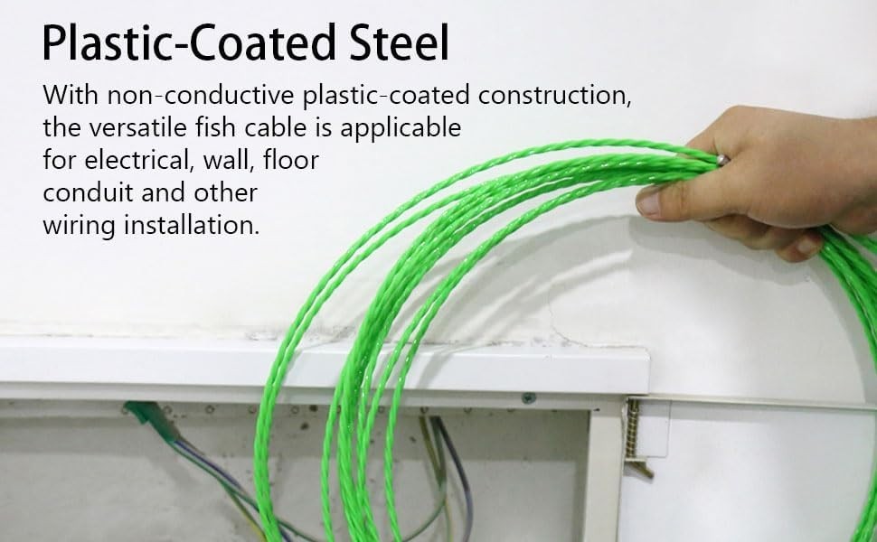 Electricians’ Choice: 49FT Fish Tape Wire Puller with 360-Degree Maneuverability