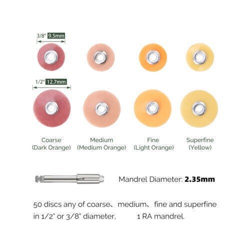 200pcs Dental Superfine Composite Finishing Polishing Discs 12.7mm