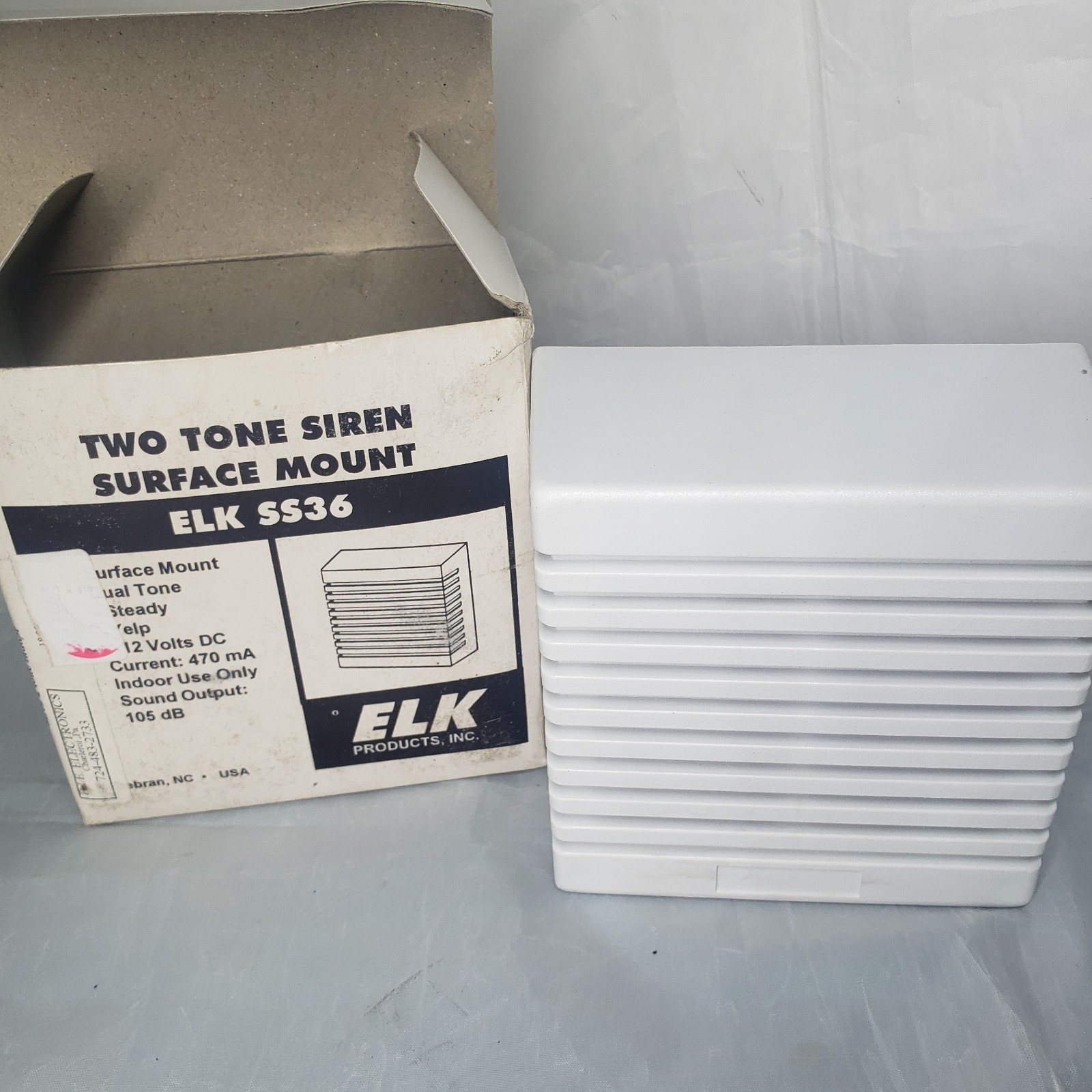 ELK Products ELK-SS36 Two-Tone Surface Mount Siren Alarm 6-12VDC