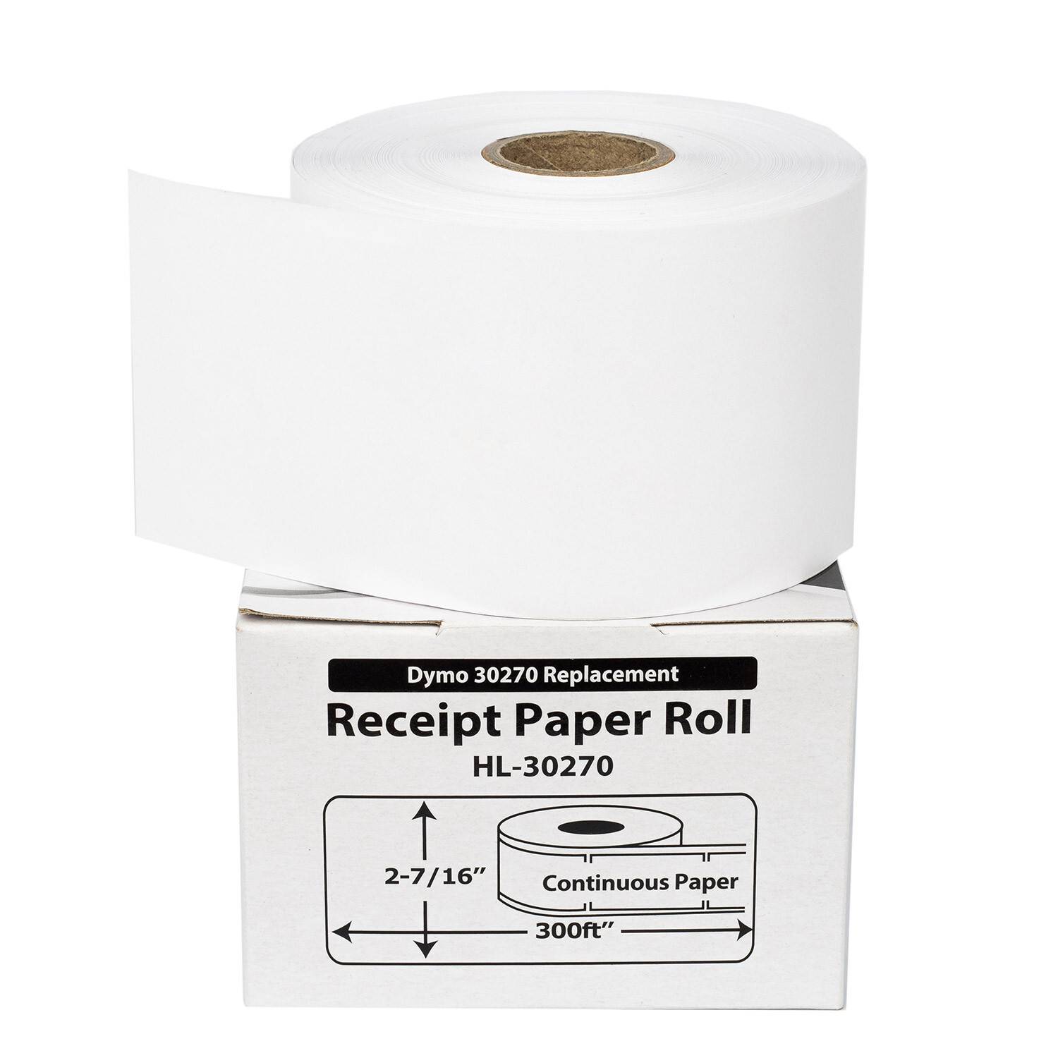 DYMO LW-30270 Continuous Direct Thermal Receipt Paper – (15) Rolls of 300′