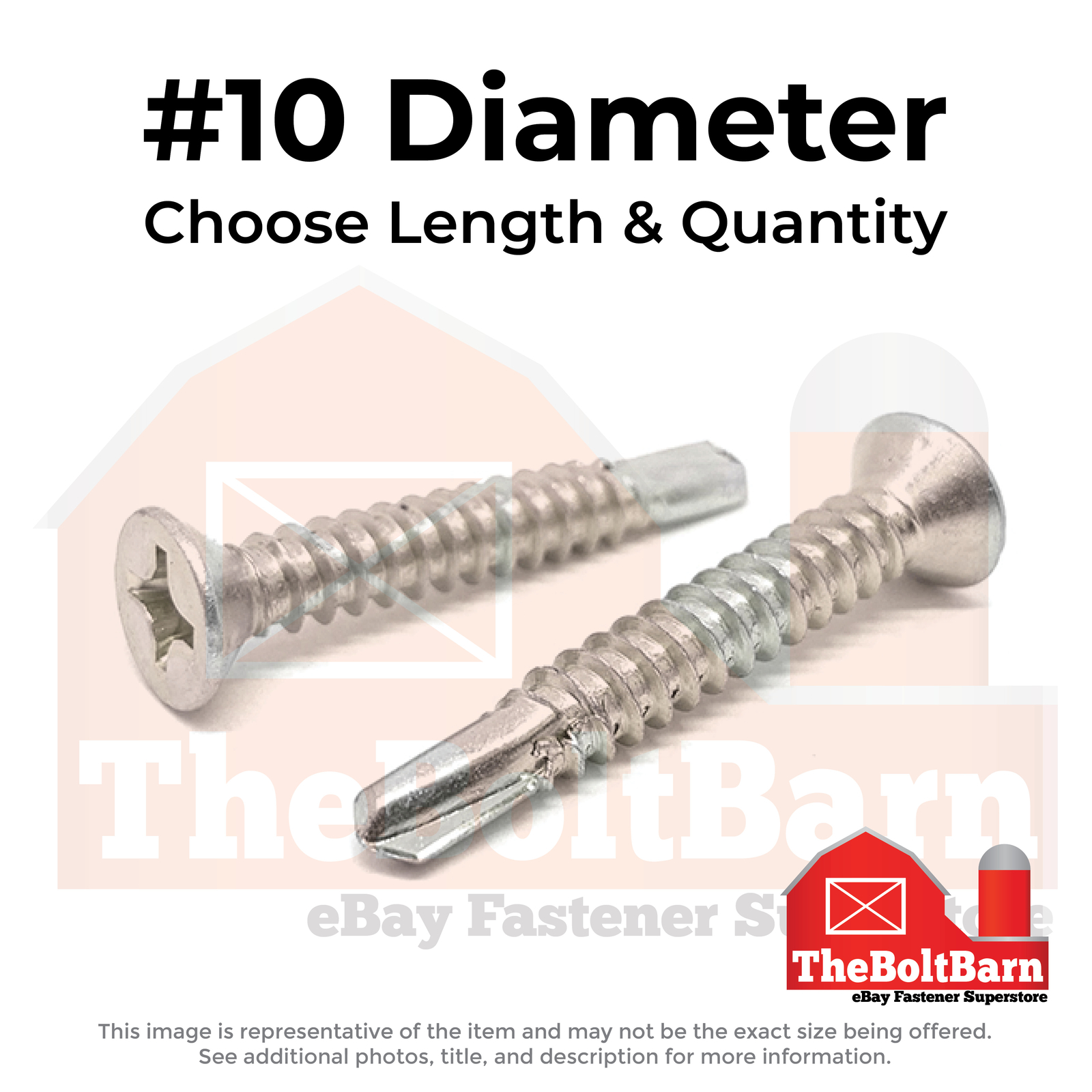 #10 Stainless Phillips Flat Head Self Drilling Screws (Choose Length & Qty)