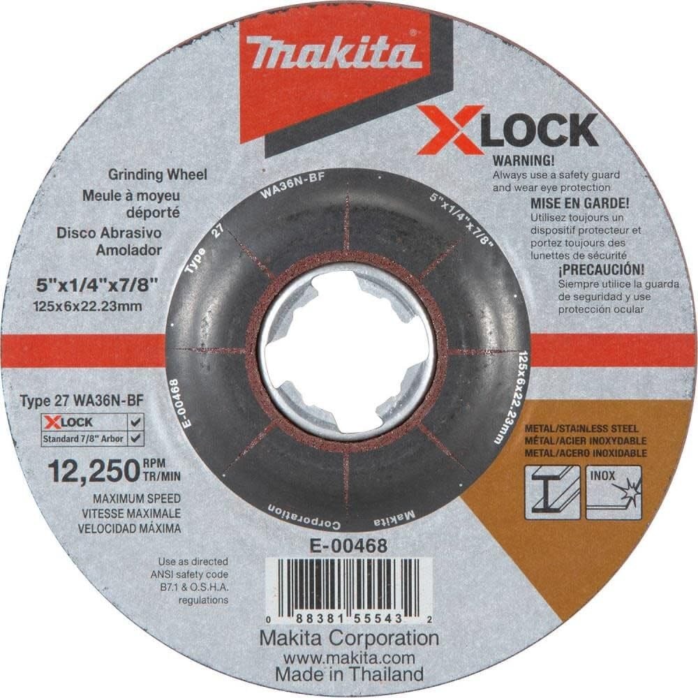 Makita E-00468 X-Lock 5″ x 1/4″ x 7/8″ Type 27 General 60 x 450 mm, Black