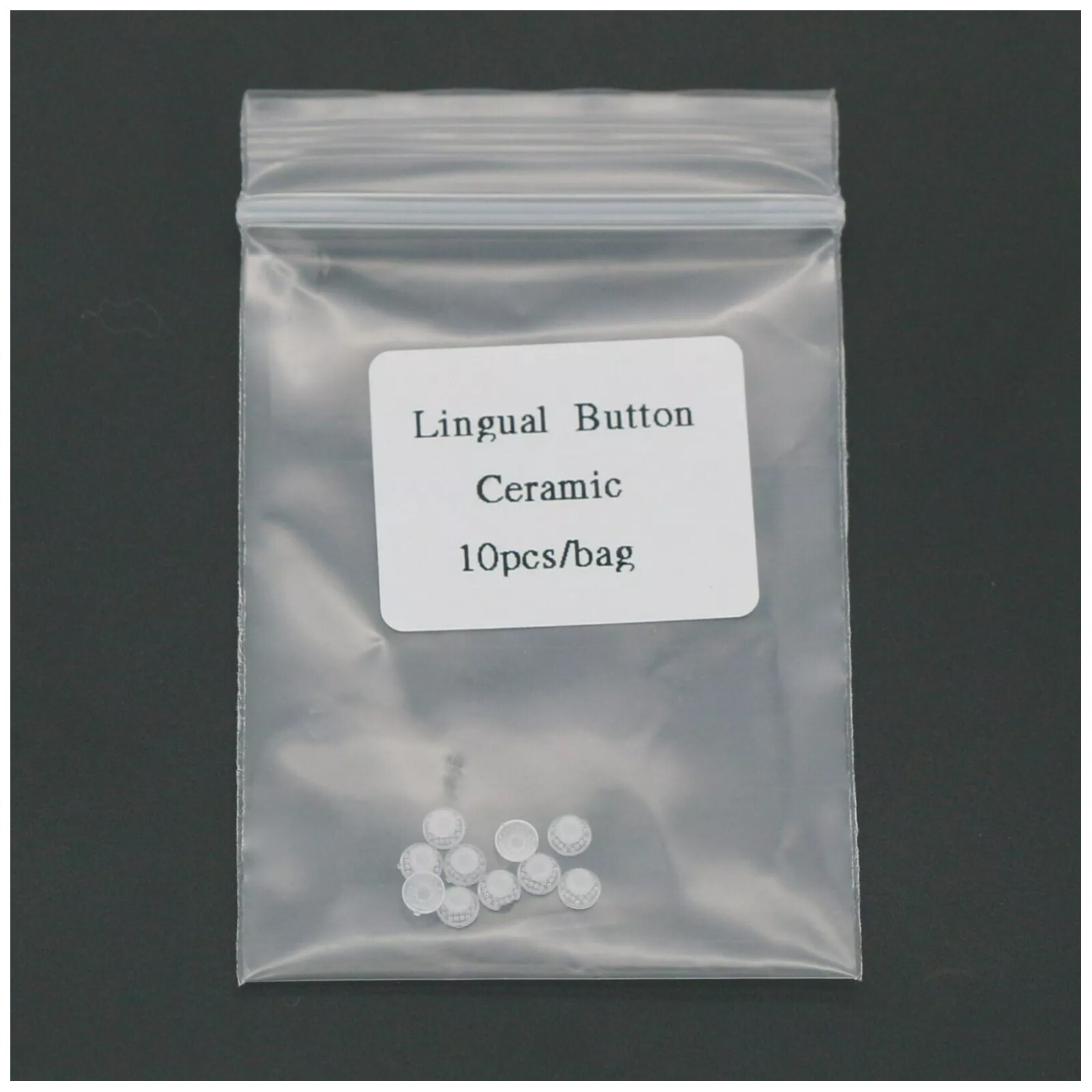 US 100Pcs Dental Ortho Lingual Buttons Ceramic/Metal Bondable Round Mesh Base
