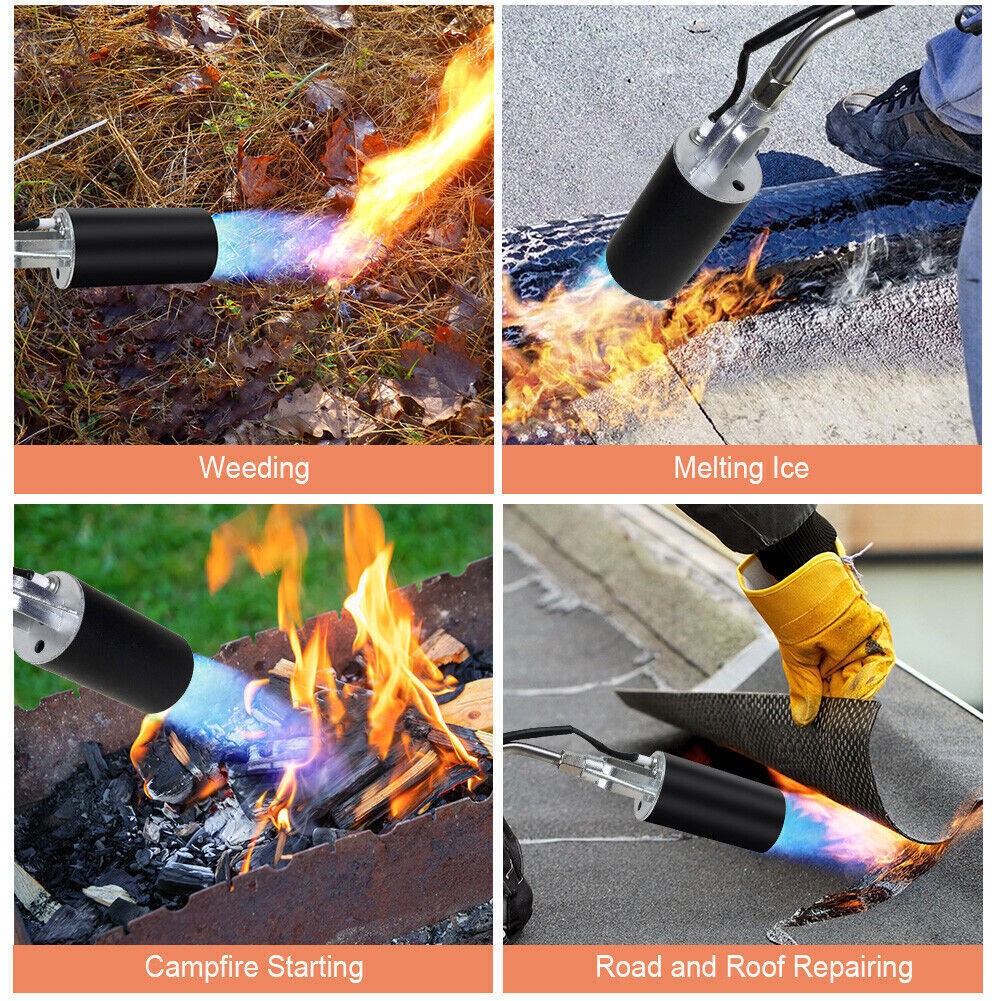 Weed Burner Torch Kit Shrub Weed Grass Killer Butane Gas Garden Tools Nozzl Hose