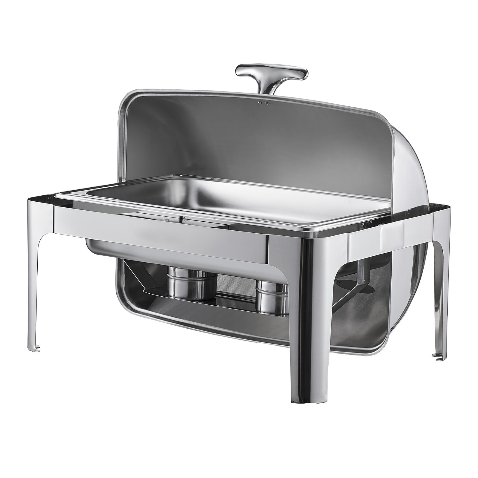 Uimoso 15Qt Roll Top Chafing Dish Set Full-Size Pan Stainless Steel w/ Clip