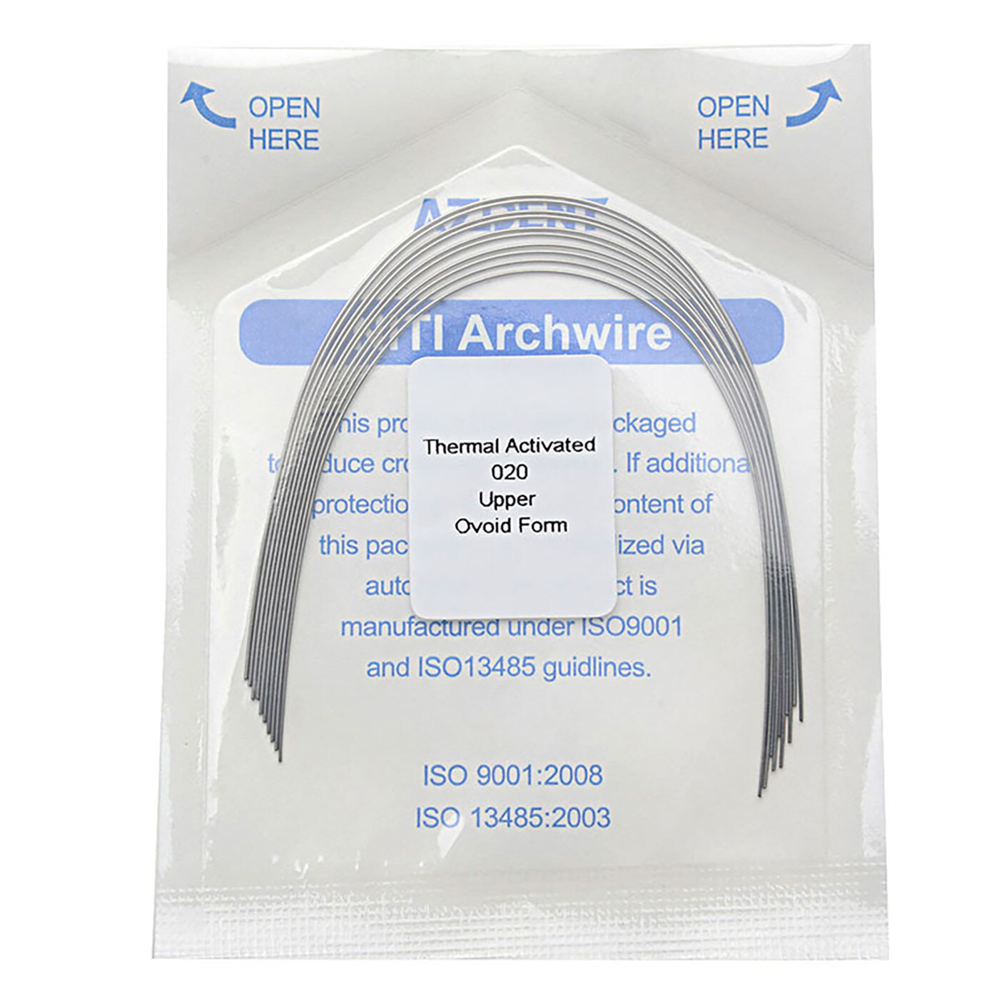 10Pc AZDENT Dental Orthodontic Arch Wire Niti Thermal Activated Ovoid Natural