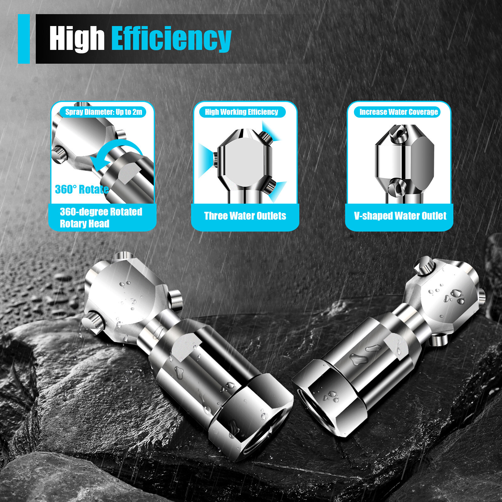 360° Rotating Tank Washing Spray Nozzle Cleaning Nozzle 3/4 Internal Thread USA