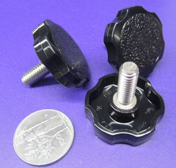 Plastic Black Rosette Stainless Thumb Screw 5/16″-18 x 7/8″ Length, 10 Pc