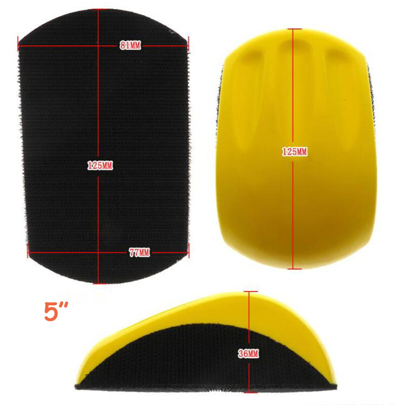 125mm 150mm Hook and Loop Foam Hand Sanding Block Sanding Polishing Backing Pad