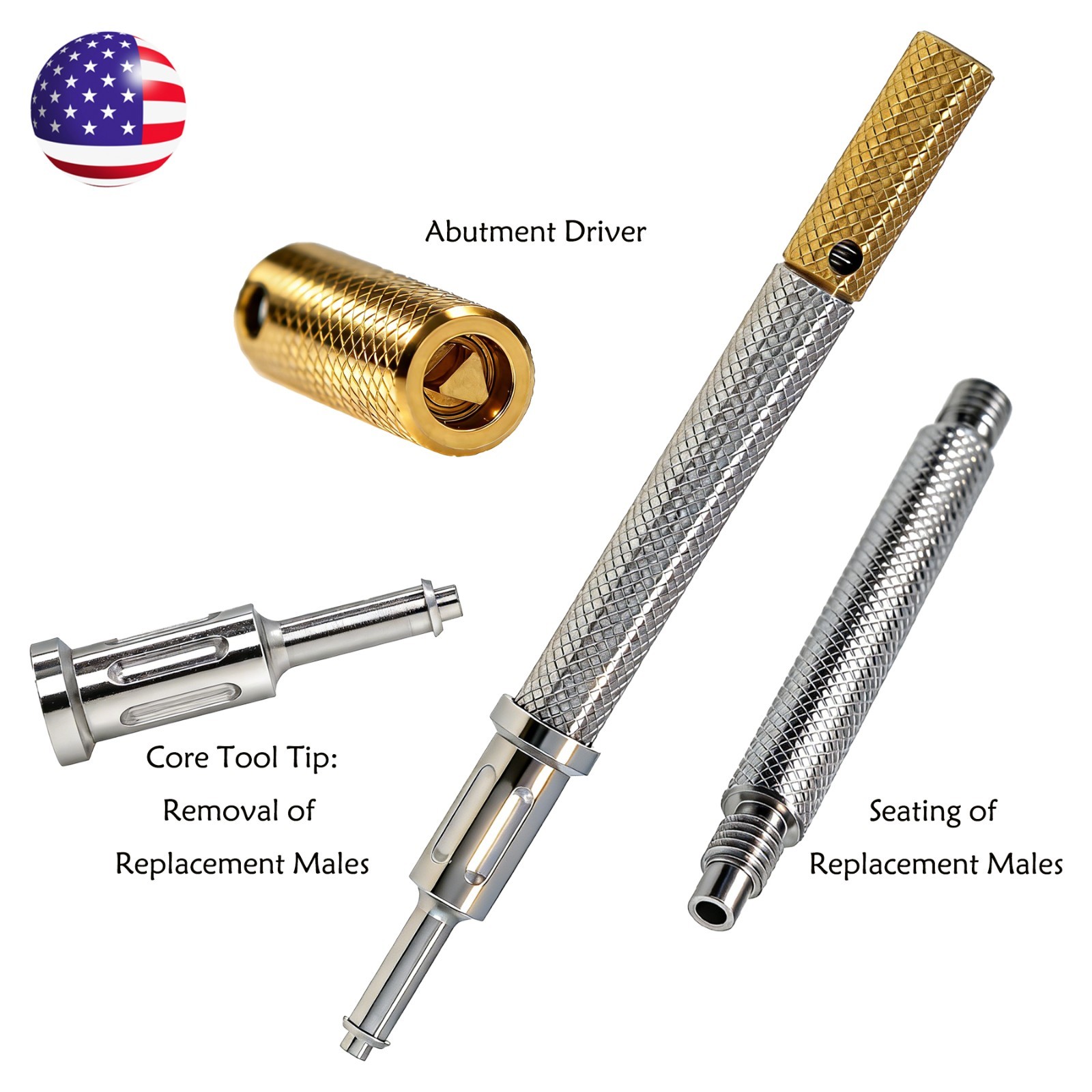 For Nobel Active Locator Attachment Abutment RP 4.3mm Retention Cap Inserts Tool