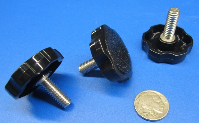 Plastic Black Rosette Stainless Thumb Screw 5/16″-18 x 7/8″ Length, 10 Pc