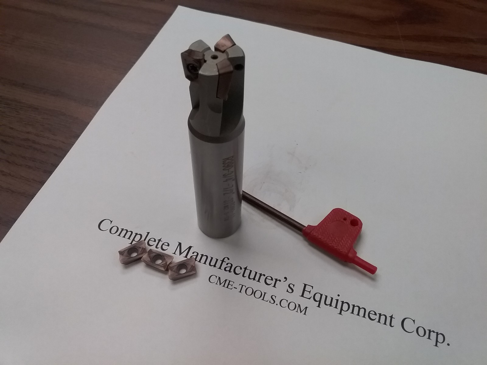 3/4″ 90 degree indexable end mill 3/4″x3-1/2″ Sandvik R390 inserts #506-SDVK