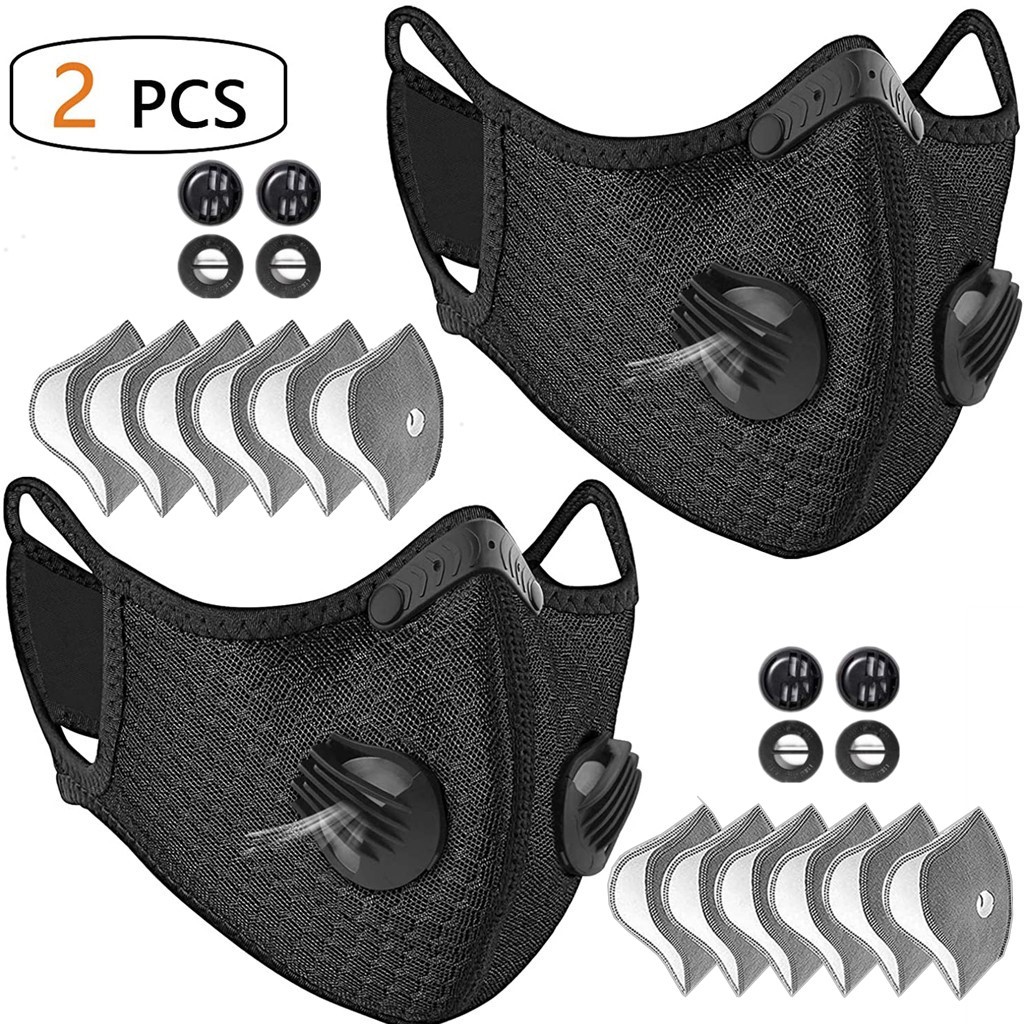 2x Bike Sports Worksite Facepiece Half Face Cover Respirator Reusable Face Mask