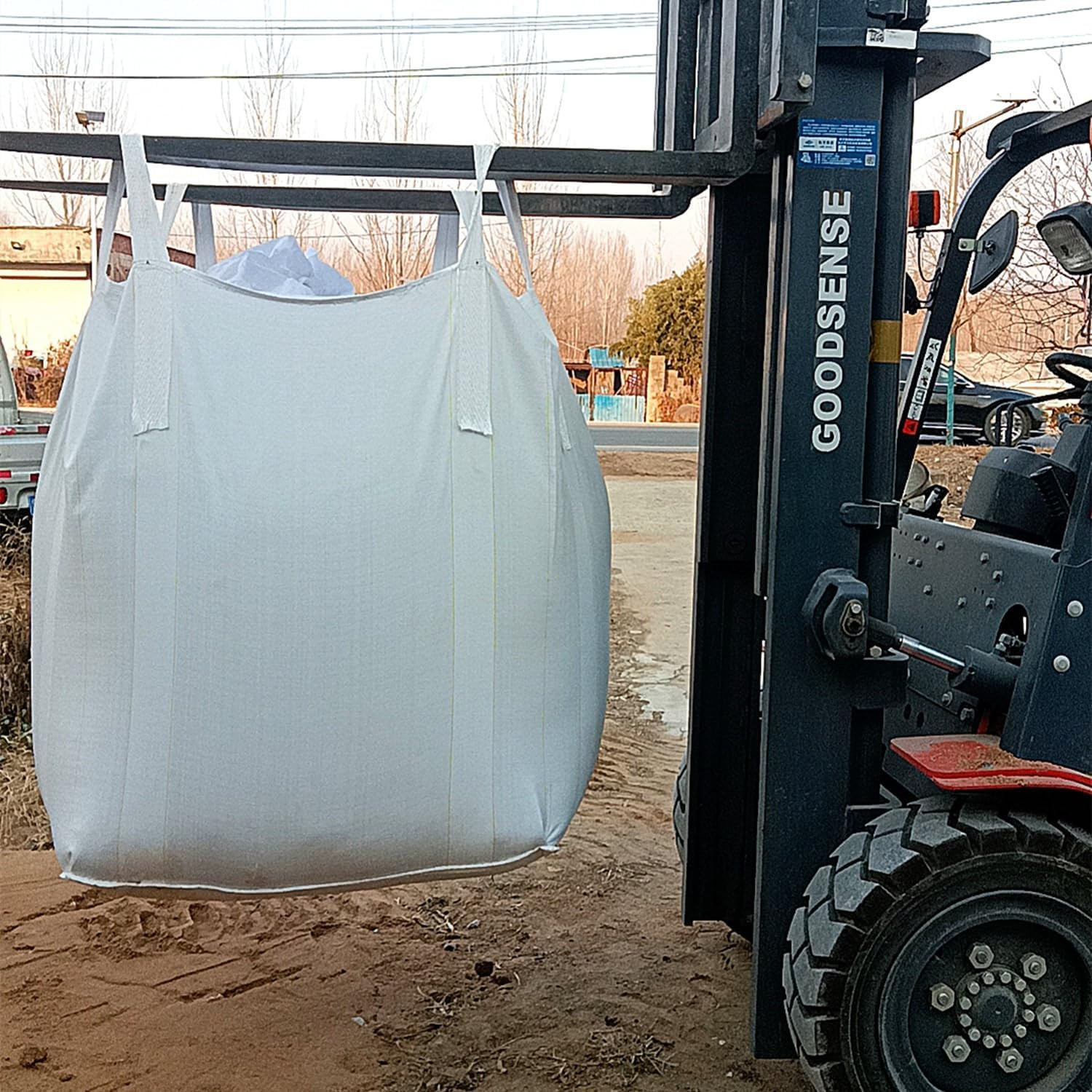 FIBC Bulk Bags 35″X35″X43″ – Pack of 10 Duffle Top, Flat Bottom | Heavy Duty Con
