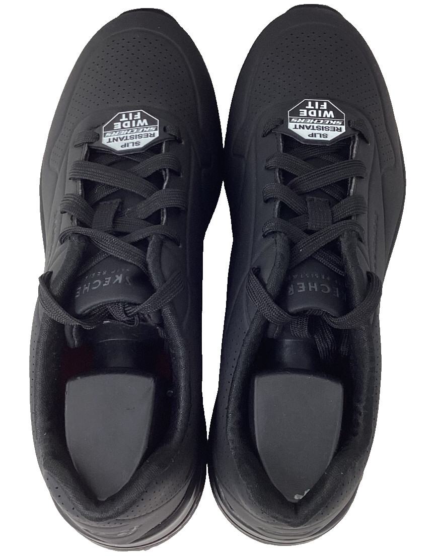 Skechers Women’s Work Relaxed Fit Uno SR Lace Up Shoes Black WIDE Size:8 109X