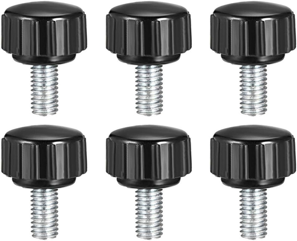 6Pcs Knurled Clamping Knobs M5 X 10Mm Metric Zinc Plated Carbon Steel Male Threa