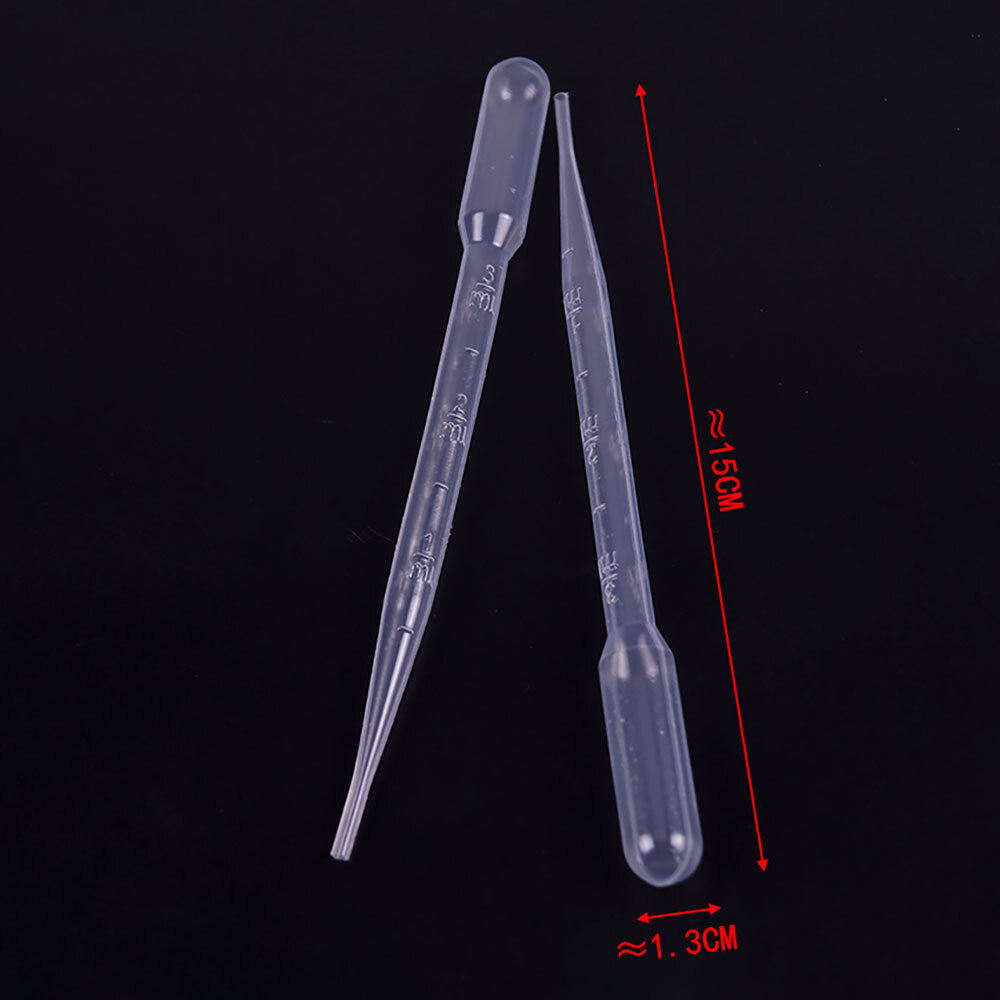 200pcs 3ml Disposable Plastic Eye Dropper Set Transfer Lab Graduated Pipettes