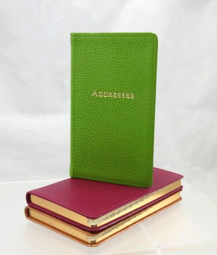 Address Book Pocket Size 3×5″ Soft Leather Cover Graphic Image List$40 Green