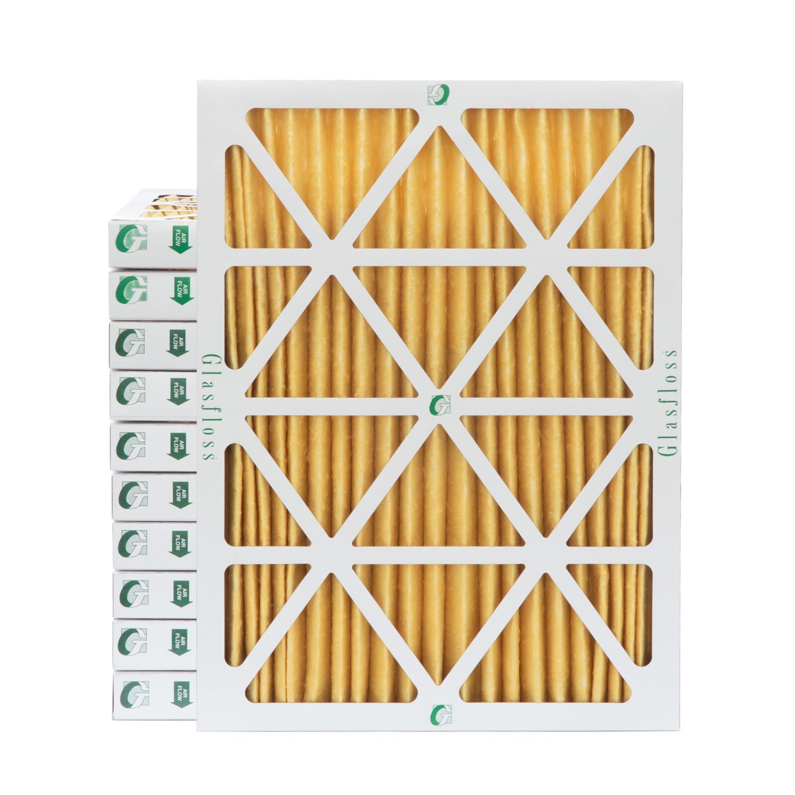 20x24x2 MERV 11 Pleated AC Air Filters by Glasfloss. 12 Pack