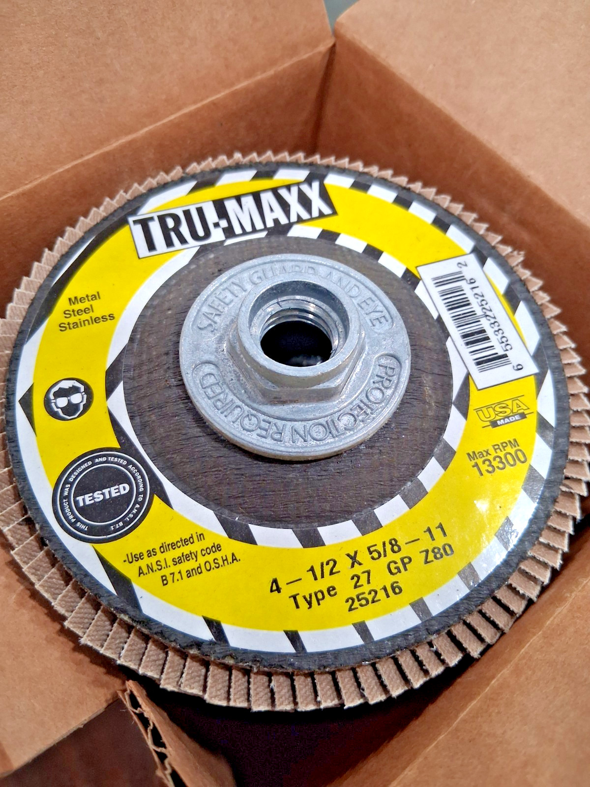 Tru-Maxx Zirconia Alumina Flap Discs QTY10 Medium Grade 4-1/2″ 80 Grit 25216