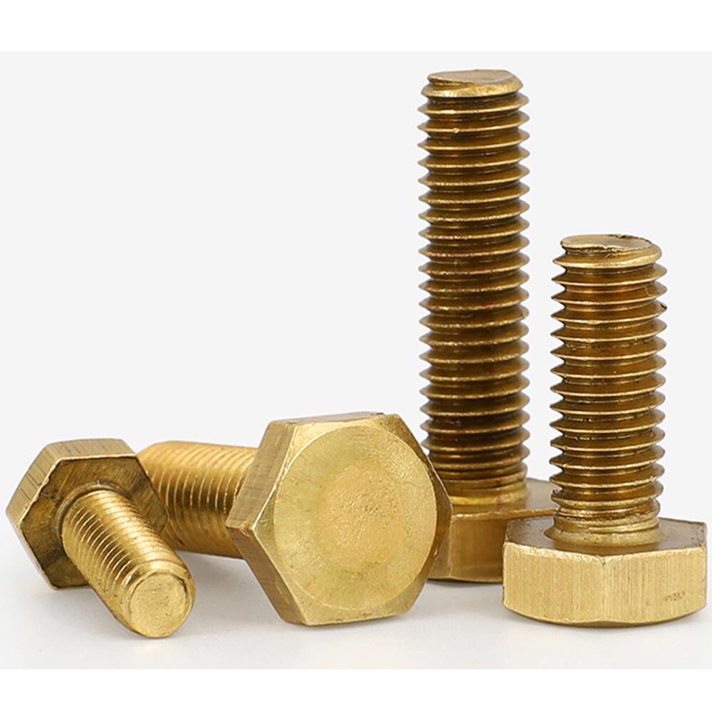 M10 – 1.5 Metric Solid Brass Full Thread Hex Head Bolts External Hexagon Screws